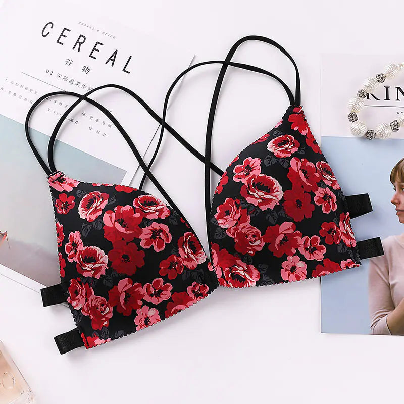 Floral Wireless Triangle Cup Bra