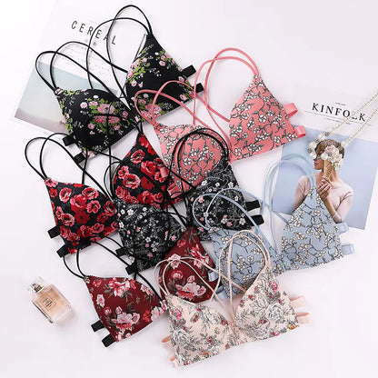 Floral Wireless Triangle Cup Bra