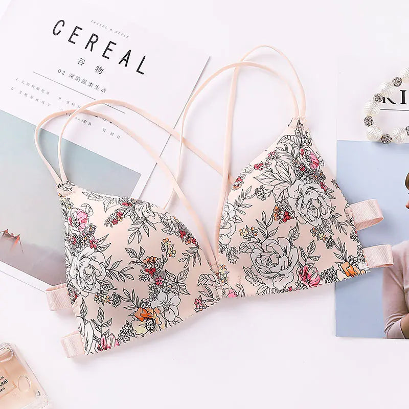 Floral Wireless Triangle Cup Bra