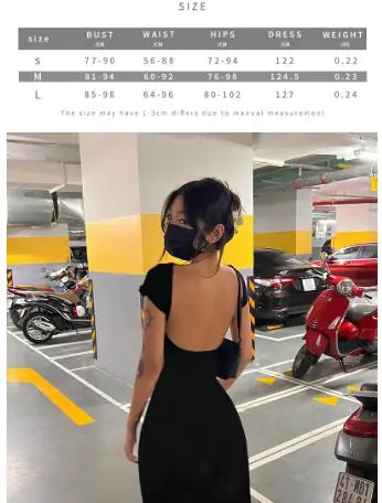 Women's Slim Fit Backless Short Sleeve Sheath Dress