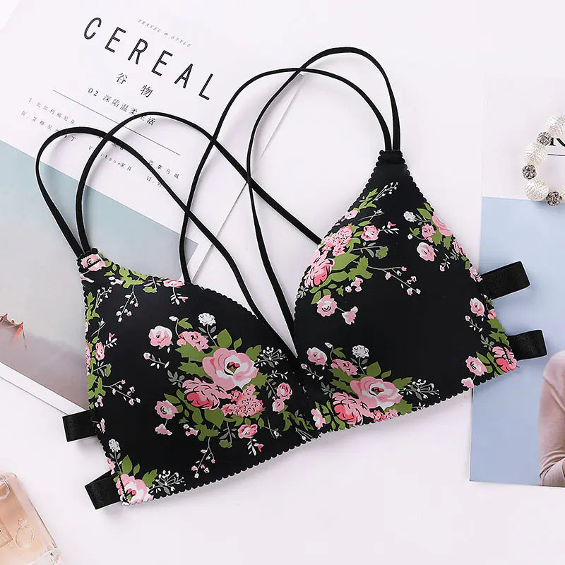 Floral Wireless Triangle Cup Bra