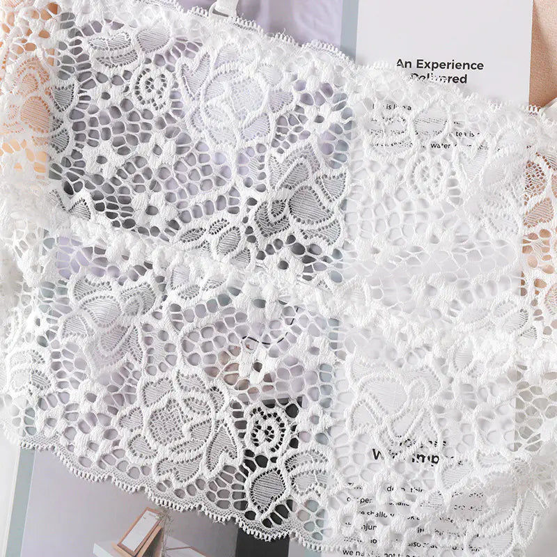 Lace Back Triangle Cup Women's Bra with Adjustable Straps