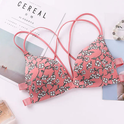 Floral Wireless Triangle Cup Bra