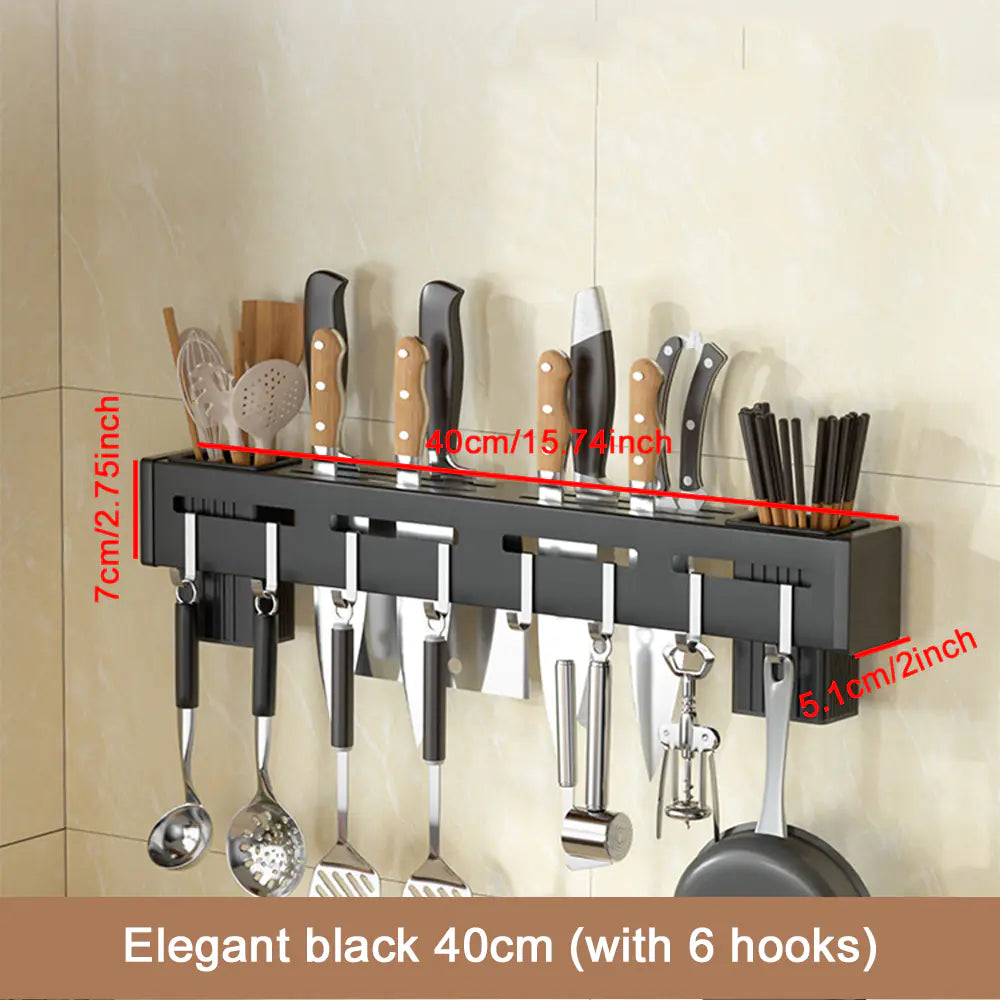 Stainless Steel Storage Rack with Cutlery Set
