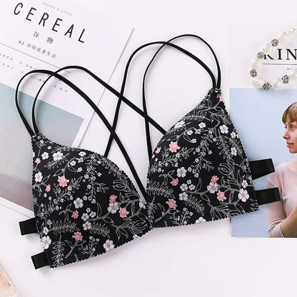 Floral Wireless Triangle Cup Bra