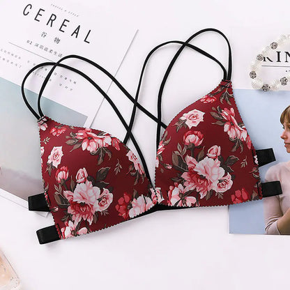 Floral Wireless Triangle Cup Bra