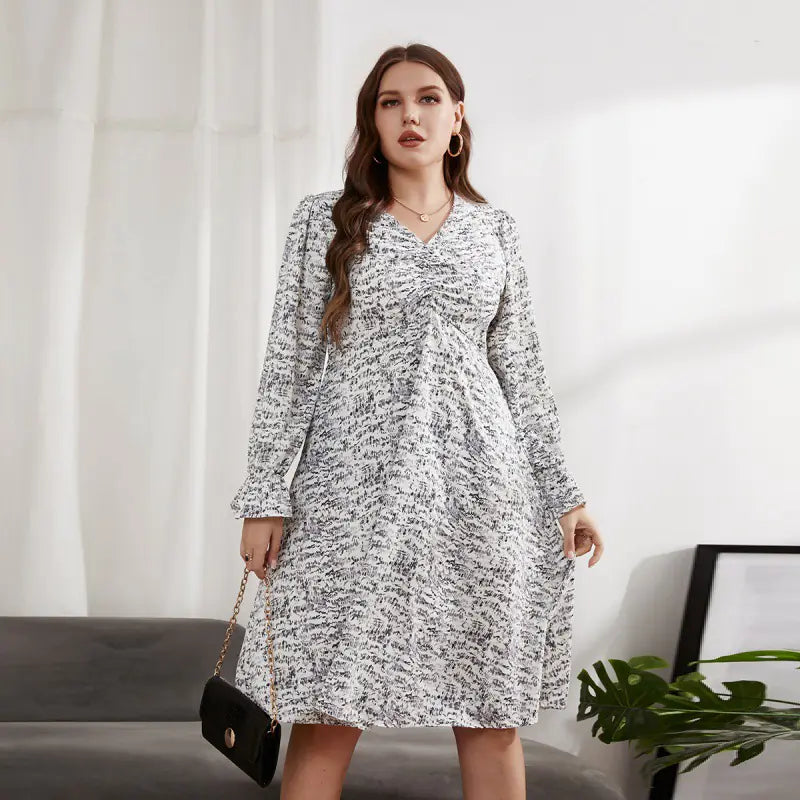 Summer V-neck Long-sleeved Dresses for Women