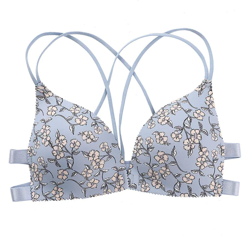 Floral Wireless Triangle Cup Bra