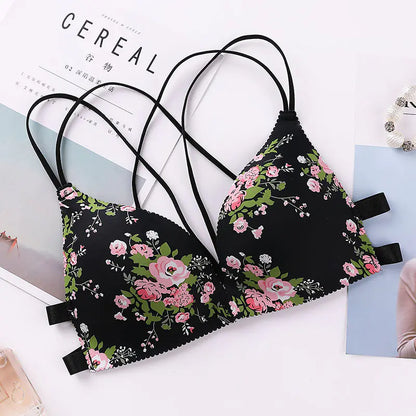 Floral Wireless Triangle Cup Bra