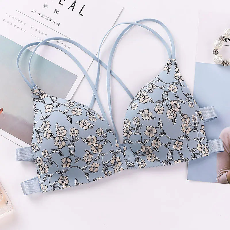 Floral Wireless Triangle Cup Bra
