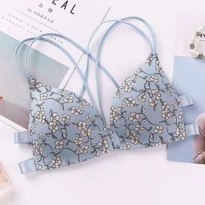 Floral Wireless Triangle Cup Bra
