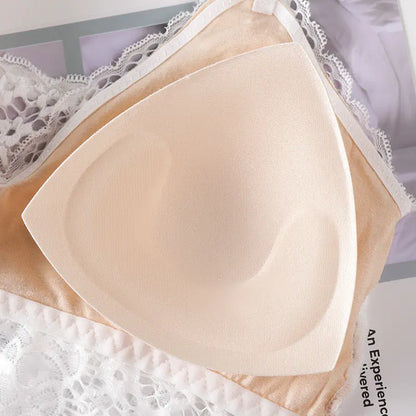 Lace Back Triangle Cup Women's Bra with Adjustable Straps