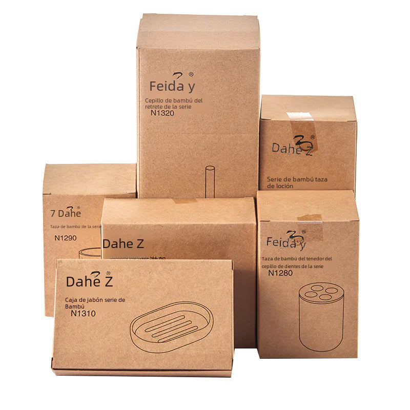 Bamboo Toothbrush Holder and Bathroom Accessories Set